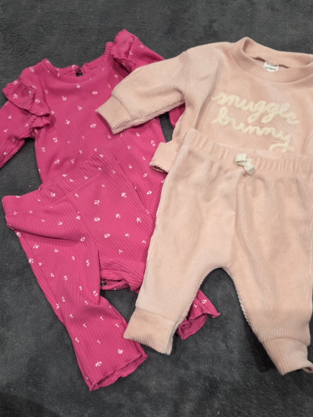 Girls' Pink Ribbed Onesie & Blush Snuggle Bunny Set Carter's